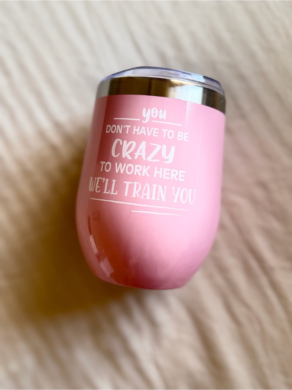 NIB Pink Insulated Wine Tumbler